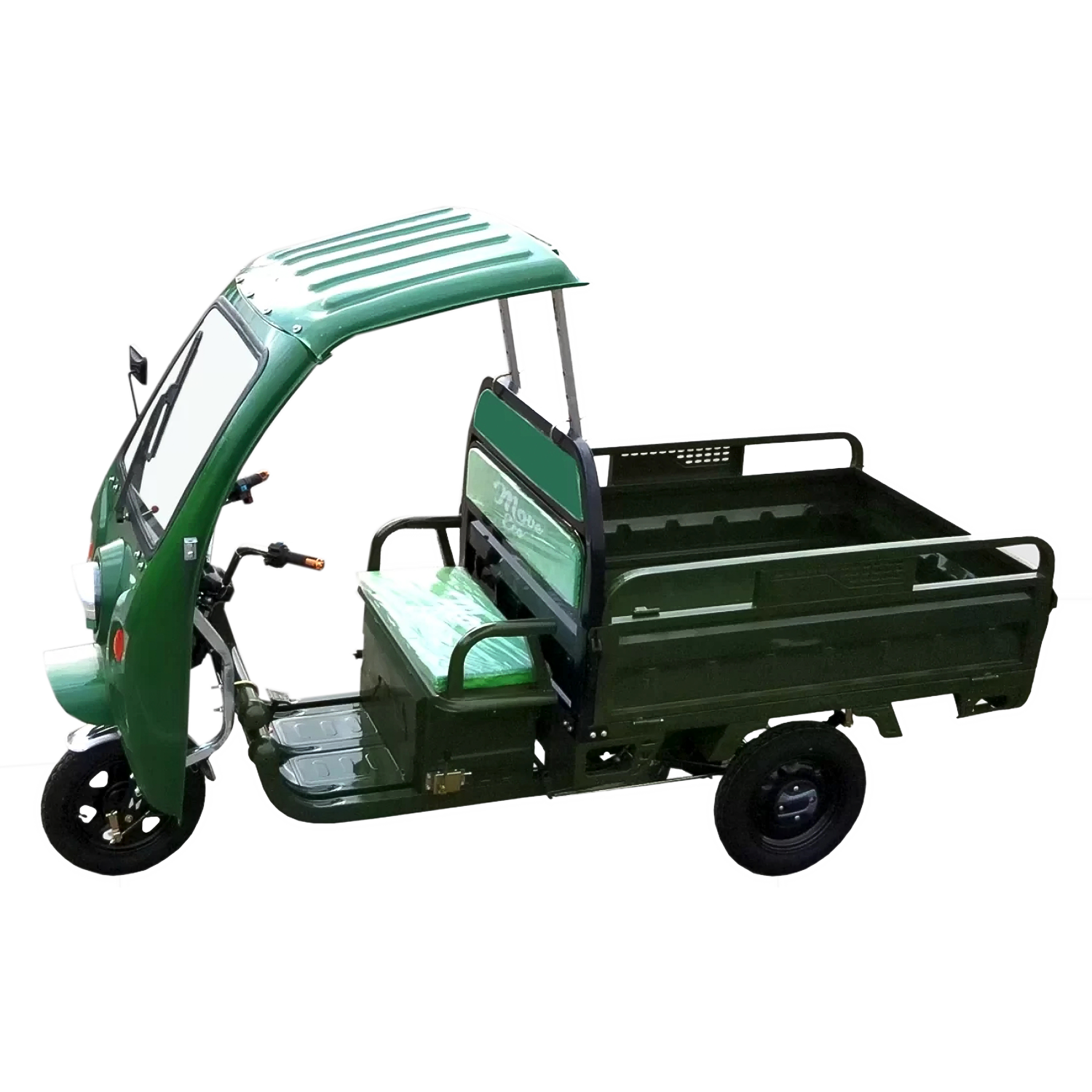 Triciclu electric acoperit Cargo 500 cu cabină față și 3 roți off road (P8/P17) Verde Standard